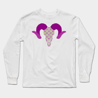 Floral Ram Skull Long Sleeve T-Shirt